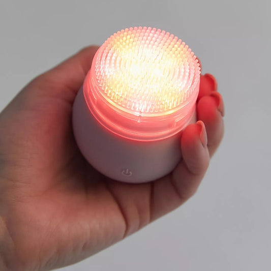 Vanity Planet Red LED Silicone Face Scrubber | Deep Pore Cleansing + Red Light Therapy for Smooth Skin