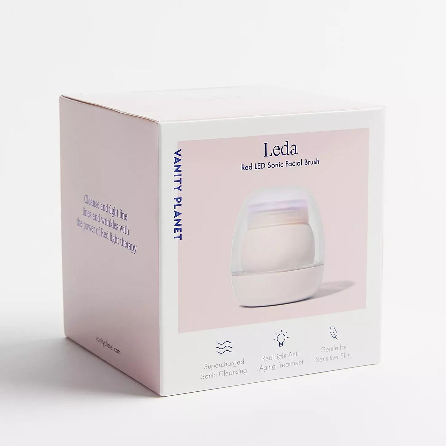 Vanity Planet Red LED Silicone Face Scrubber - Deep Pore Cleansing Brush + Red Light Therapy for Aging Skin