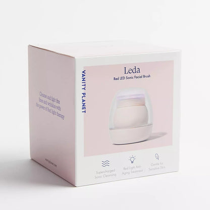 Vanity Planet Red LED Silicone Face Scrubber - Deep Pore Cleansing Brush + Red Light Therapy for Aging Skin